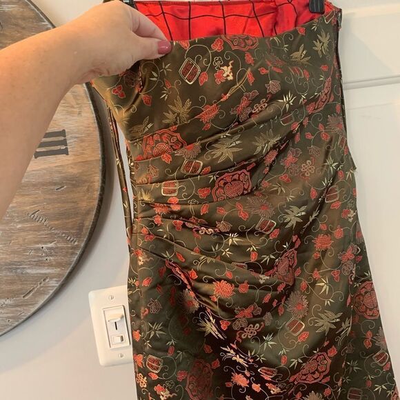 Handmade Ruched Side Satin Halter Tie Dress sz 6 - Picture 4 of 5